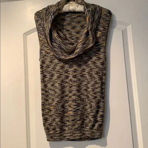BCBG MaxAzria Sleeveless Sweater Multi Color Cow Neck Top